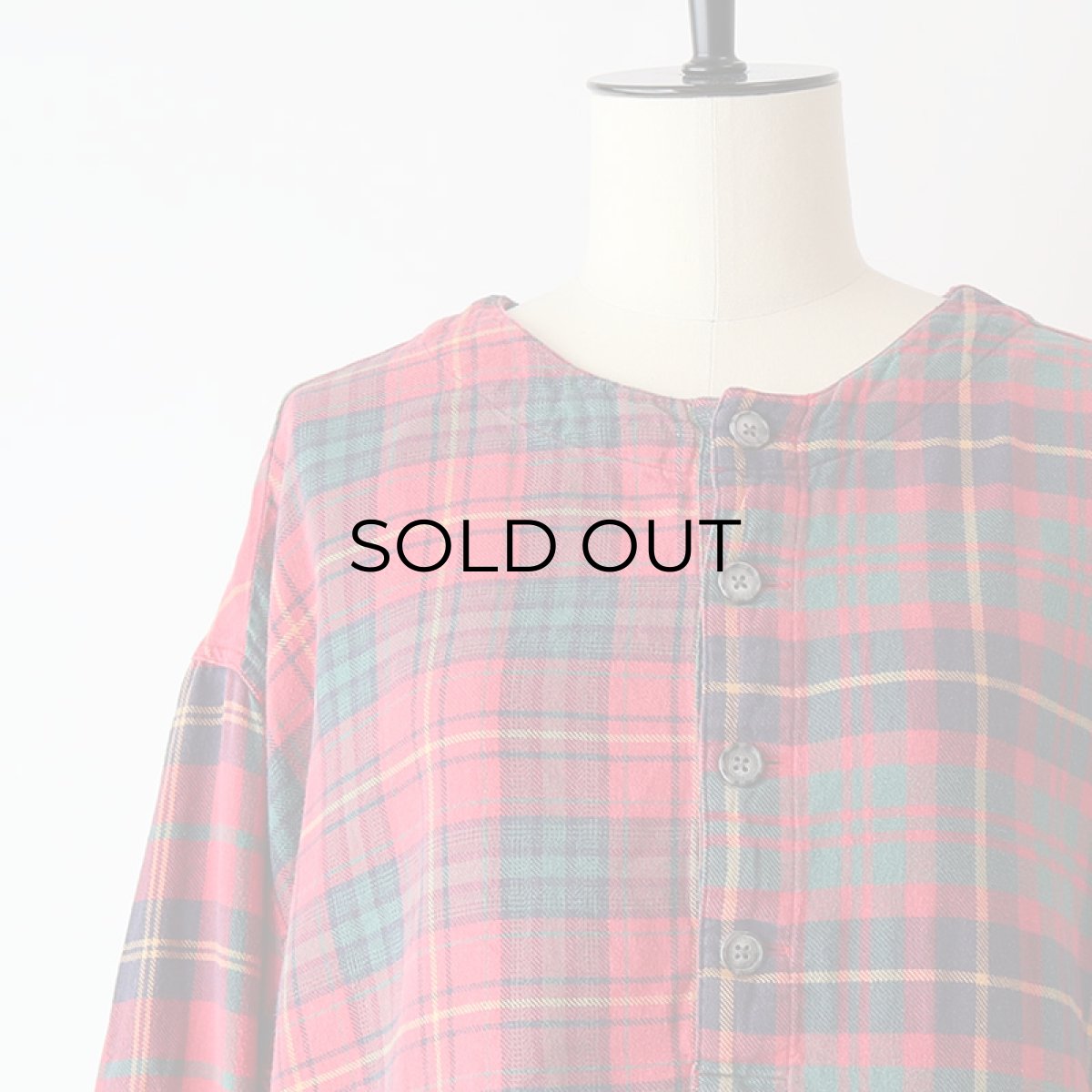 画像9: 90's GAP COTTON CHECK Lt. FLANNEL CRAZY-PATTERN SLEEPING DRESS (9)