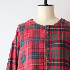 画像9: 90's GAP COTTON CHECK Lt. FLANNEL CRAZY-PATTERN SLEEPING DRESS (9)