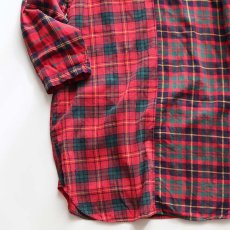 画像5: 90's GAP COTTON CHECK Lt. FLANNEL CRAZY-PATTERN SLEEPING DRESS (5)
