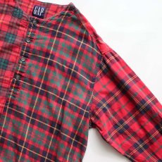 画像4: 90's GAP COTTON CHECK Lt. FLANNEL CRAZY-PATTERN SLEEPING DRESS (4)