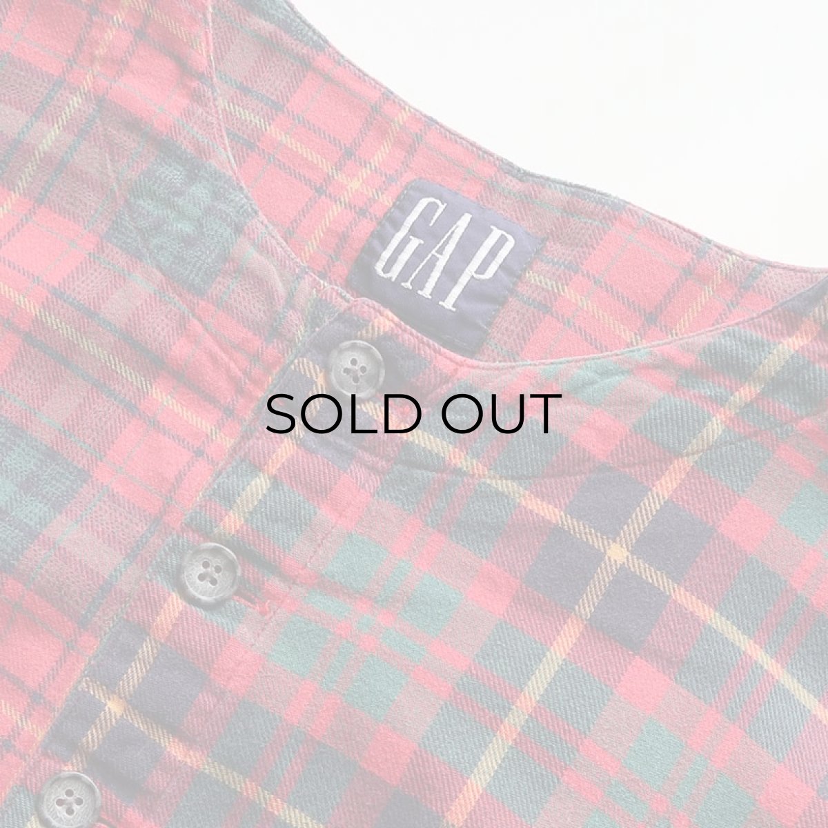 画像7: 90's GAP COTTON CHECK Lt. FLANNEL CRAZY-PATTERN SLEEPING DRESS (7)