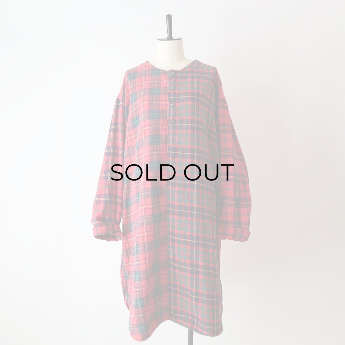 画像11: 90's GAP COTTON CHECK Lt. FLANNEL CRAZY-PATTERN SLEEPING DRESS (11)