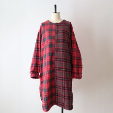 画像11: 90's GAP COTTON CHECK Lt. FLANNEL CRAZY-PATTERN SLEEPING DRESS (11)