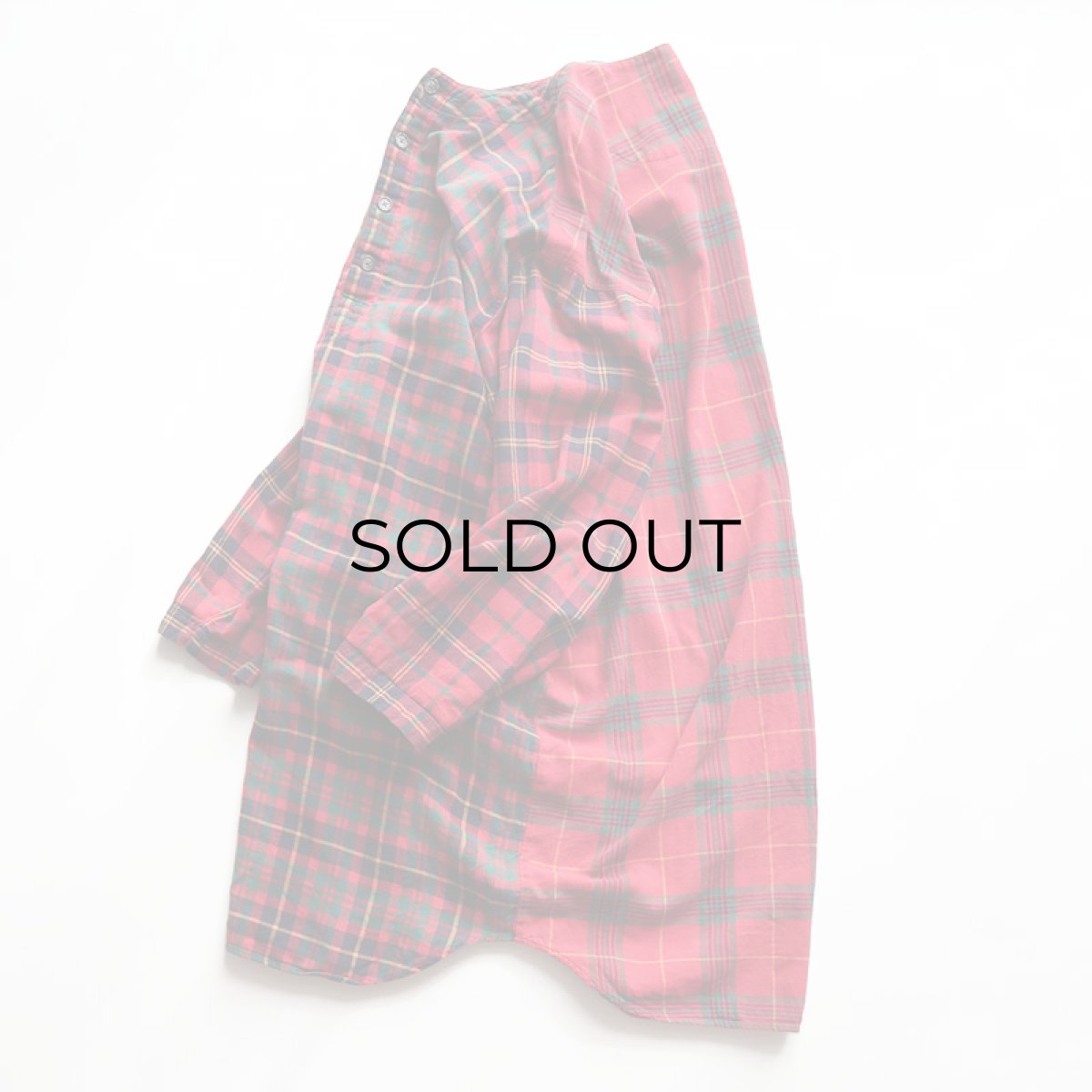 画像2: 90's GAP COTTON CHECK Lt. FLANNEL CRAZY-PATTERN SLEEPING DRESS (2)