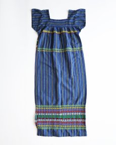 画像2: OLD UNKNOWN BRAND EMBROIDERED COTTON STRIPE DRESS (2)