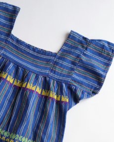 画像5: OLD UNKNOWN BRAND EMBROIDERED COTTON STRIPE DRESS (5)