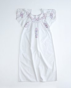 画像2: OLD UNKNOWN BRAND COTTON LINEN HANDMADE EMBROIDERED DRESS (2)