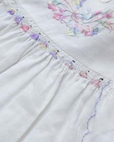 画像8: OLD UNKNOWN BRAND COTTON LINEN HANDMADE EMBROIDERED DRESS (8)
