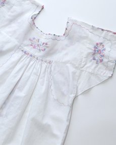 画像7: OLD UNKNOWN BRAND COTTON LINEN HANDMADE EMBROIDERED DRESS (7)