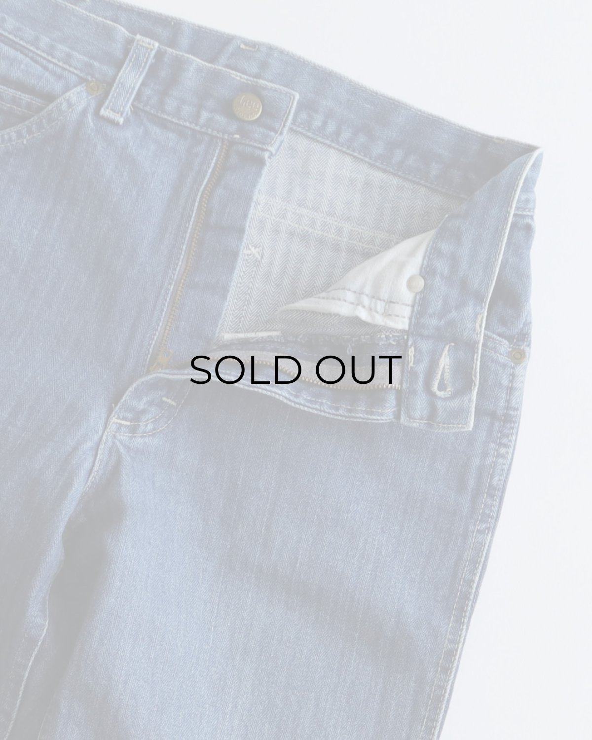 画像3: 80's Lee 200 COTTON HERRINGBONE DENIM STRAIGHT PANTS "MADE IN USA" 【SIZE : W29 x L31.5 程度】 (3)