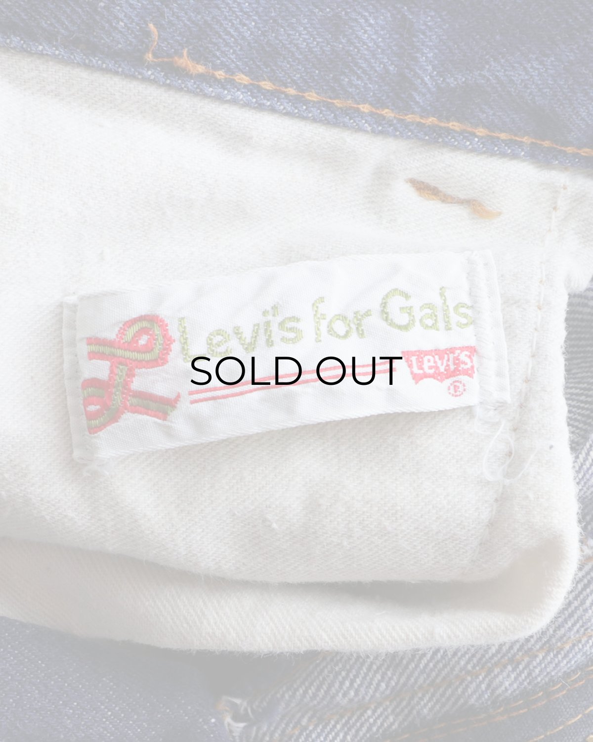 画像9: 〜70's LEVI'S "Levi's for Gals" COTTON DENIM FLARE PANTS "BIG E"　【W27 x L29 程度】 (9)