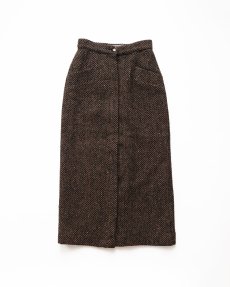 画像1: OLD PAUL COSTELLOE WOOL "DONEGAL TWEED" MIMOLLET SKIRT "MADE IN IRELAND" (1)