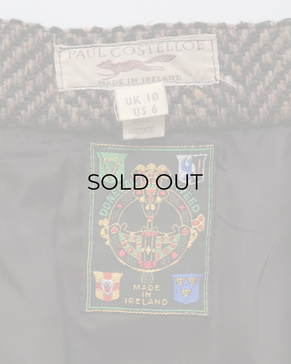 画像6: OLD PAUL COSTELLOE WOOL "DONEGAL TWEED" MIMOLLET SKIRT "MADE IN IRELAND" (6)