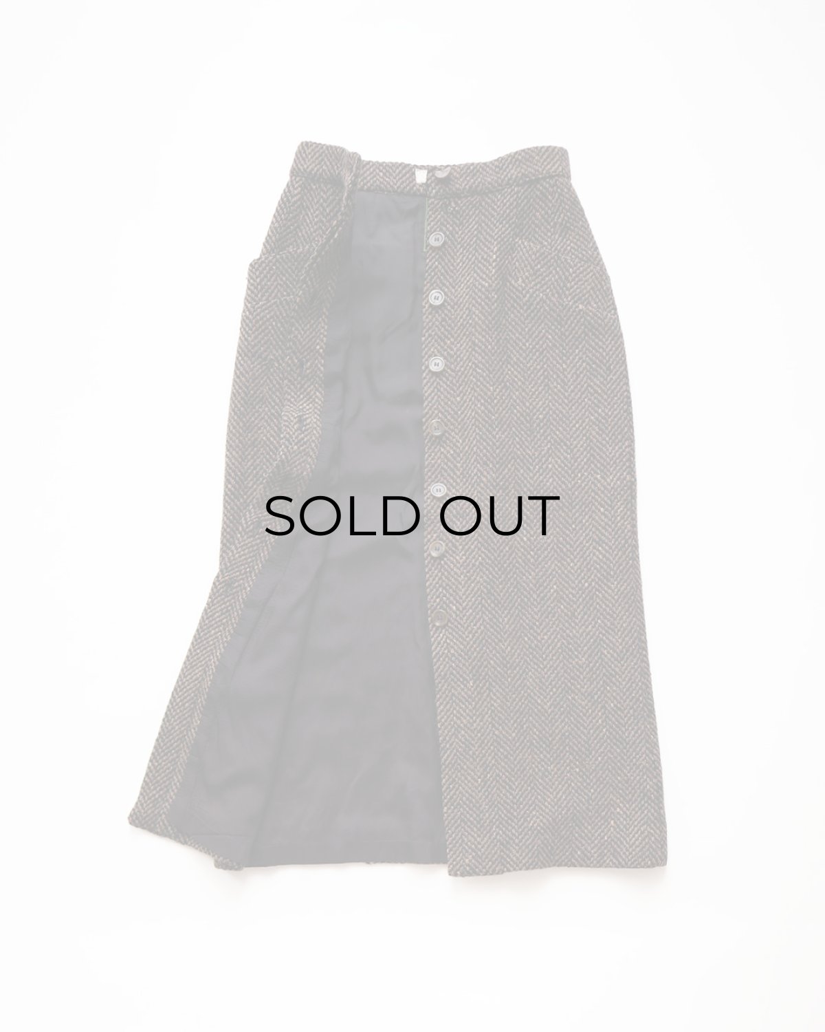 画像2: OLD PAUL COSTELLOE WOOL "DONEGAL TWEED" MIMOLLET SKIRT "MADE IN IRELAND" (2)