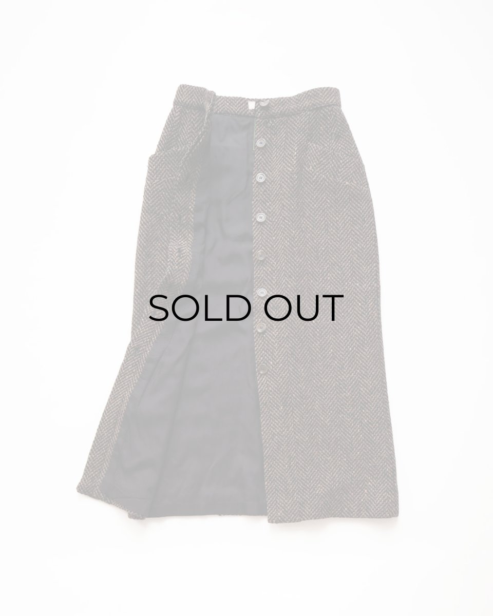 画像2: OLD PAUL COSTELLOE WOOL "DONEGAL TWEED" MIMOLLET SKIRT "MADE IN IRELAND" (2)