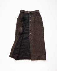 画像2: OLD PAUL COSTELLOE WOOL "DONEGAL TWEED" MIMOLLET SKIRT "MADE IN IRELAND" (2)