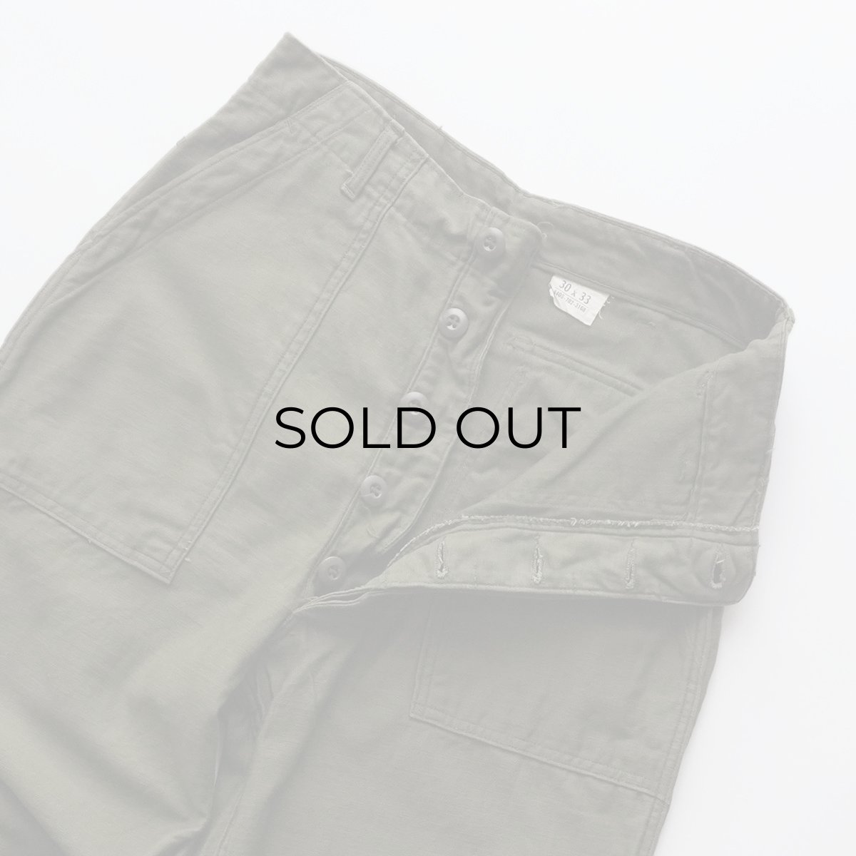 画像5: 60's US ARMY COTTON SATEEN UTILITY BAKER PANTS 【SIZE W30 x L31 程度】 (5)