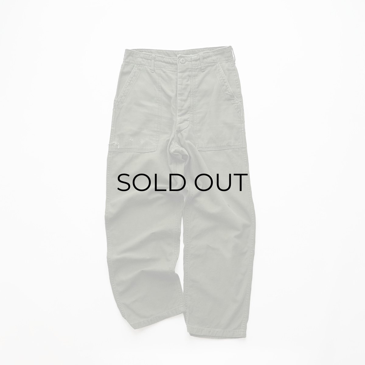 画像1: 60's US ARMY COTTON SATEEN UTILITY BAKER PANTS with PATCH【SIZE W28 x L27 程度】 (1)