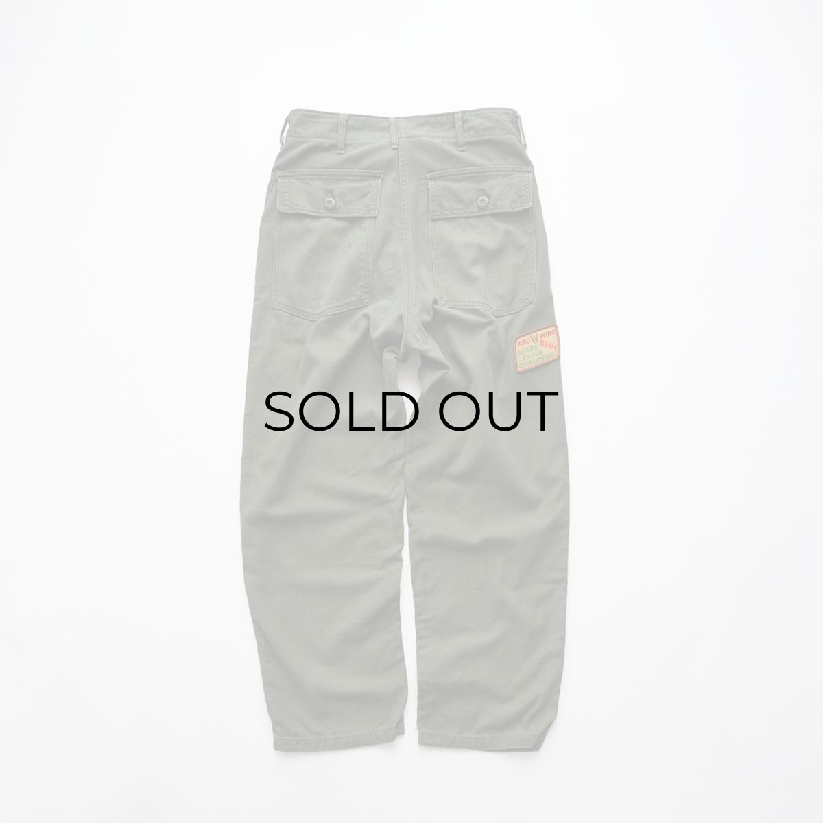 画像3: 60's US ARMY COTTON SATEEN UTILITY BAKER PANTS with PATCH【SIZE W28 x L27 程度】 (3)