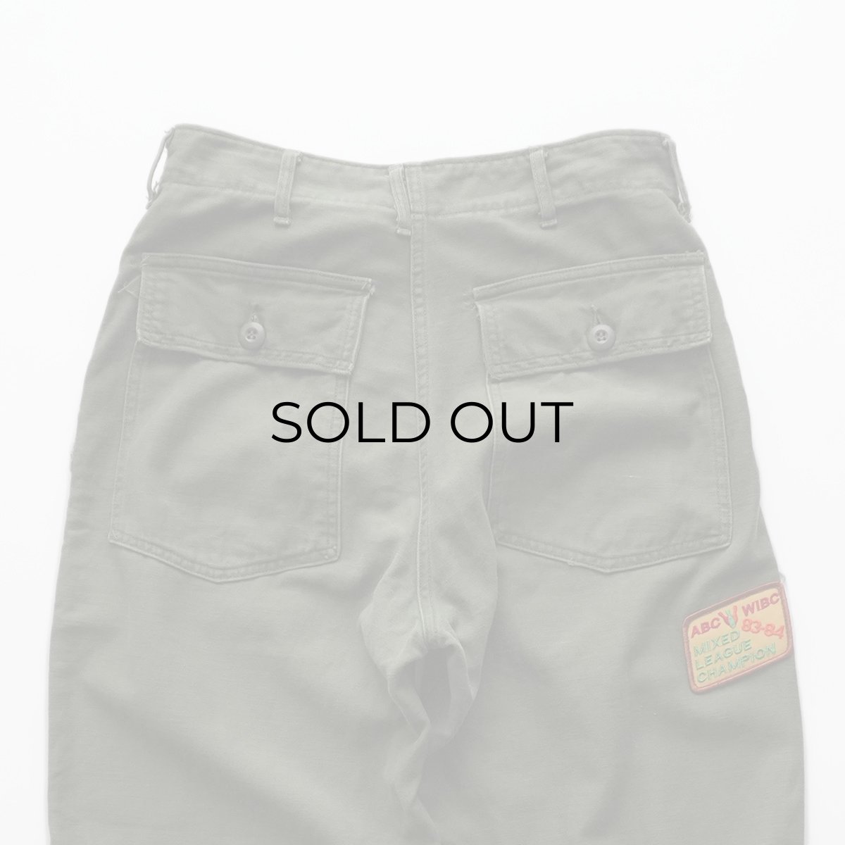 画像8: 60's US ARMY COTTON SATEEN UTILITY BAKER PANTS with PATCH【SIZE W28 x L27 程度】 (8)
