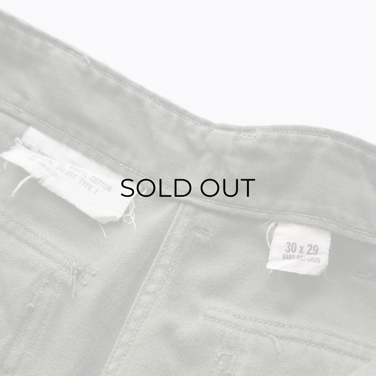 画像10: 60's US ARMY COTTON SATEEN UTILITY BAKER PANTS with PATCH【SIZE W28 x L27 程度】 (10)