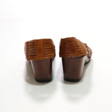 画像3: Connie LEATHER MESH WOOD SOLE SANDAL (3)