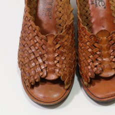 画像6: Connie LEATHER MESH WOOD SOLE SANDAL (6)