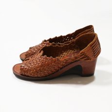 画像2: Connie LEATHER MESH WOOD SOLE SANDAL (2)