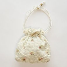 画像1: OLD BEADED DRAWSTRING BAG (1)