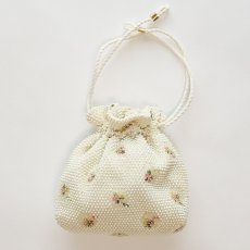 画像1: OLD BEADED DRAWSTRING BAG (1)