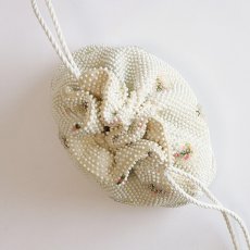 画像3: OLD BEADED DRAWSTRING BAG (3)