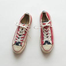 画像1: 〜90's CONVERSE "ALL STAR" COTTON CANVAS "AMERICAN FLAG" PATTERN LOW CUT SHOES "MADE IN USA" 【size : 6 (24cm 程度)】 (1)