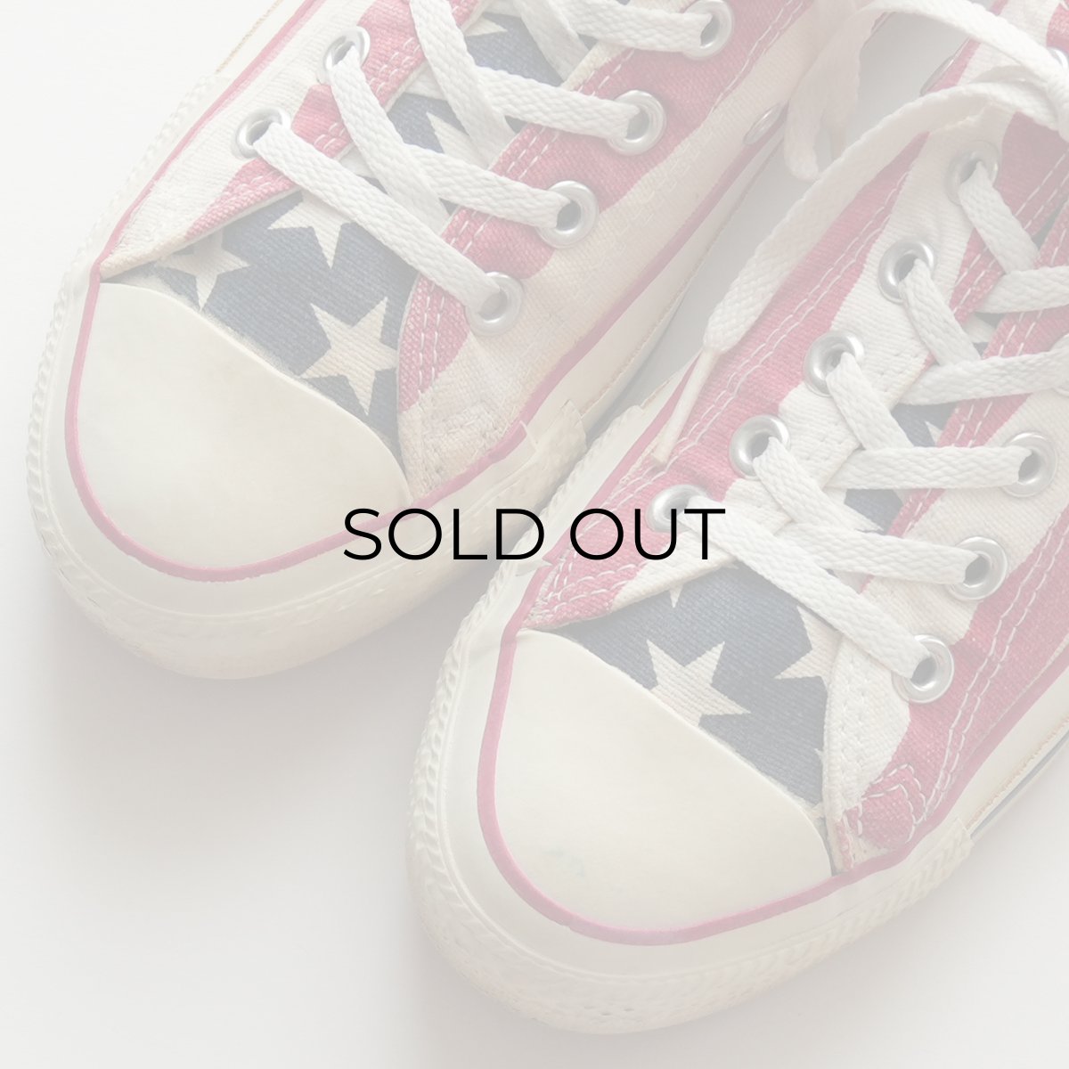 画像5: 〜90's CONVERSE "ALL STAR" COTTON CANVAS "AMERICAN FLAG" PATTERN LOW CUT SHOES "MADE IN USA" 【size : 6 (24cm 程度)】 (5)