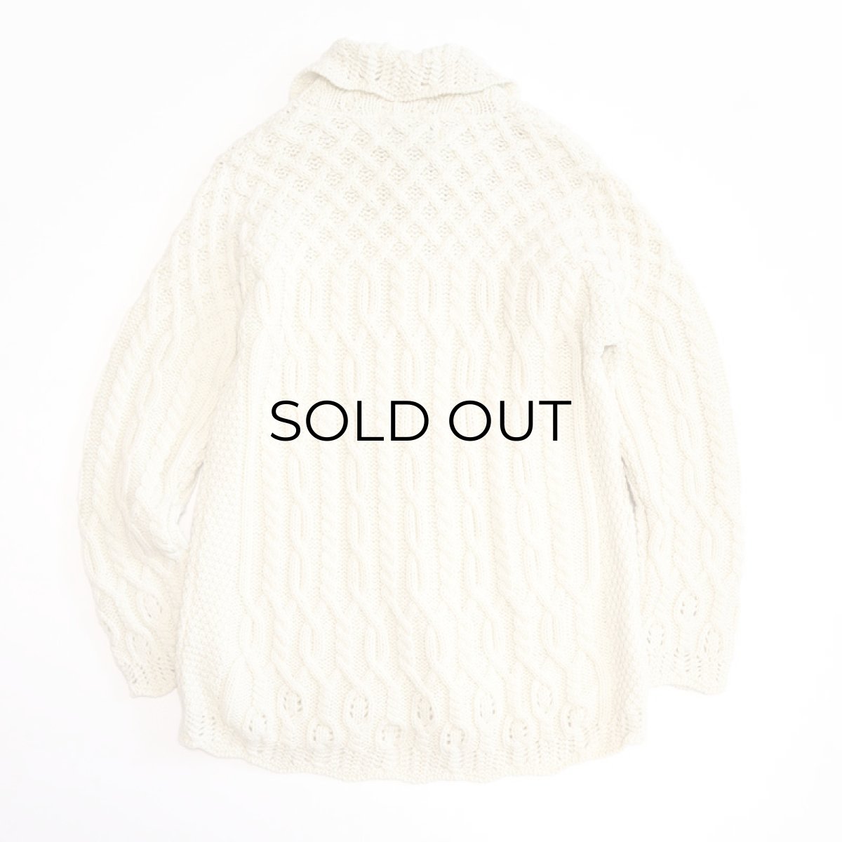 画像2: ARANCRAFTS WOOL HAND KNIT FISHERMAN'S CARDIGAN (2)