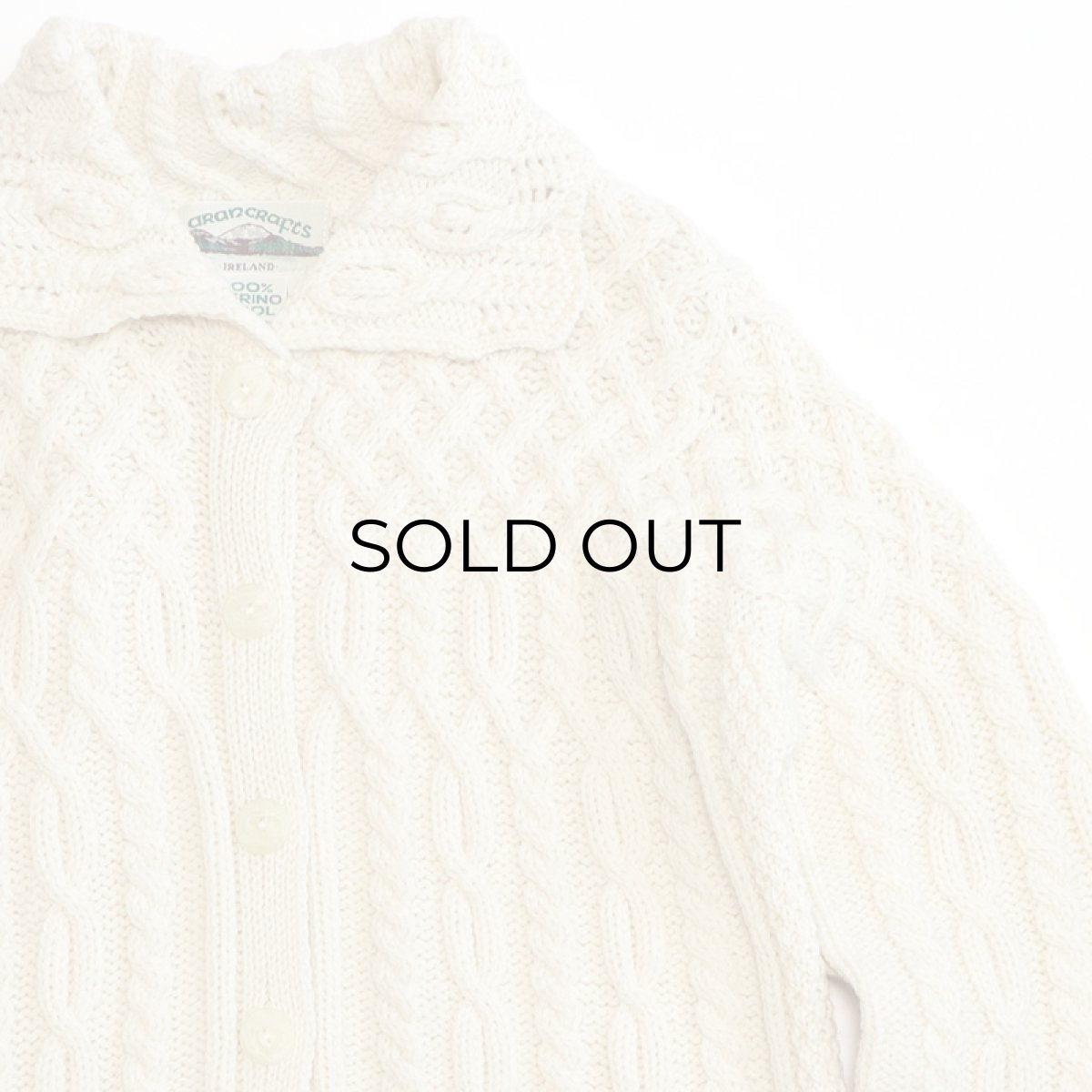 画像3: ARANCRAFTS WOOL HAND KNIT FISHERMAN'S CARDIGAN (3)