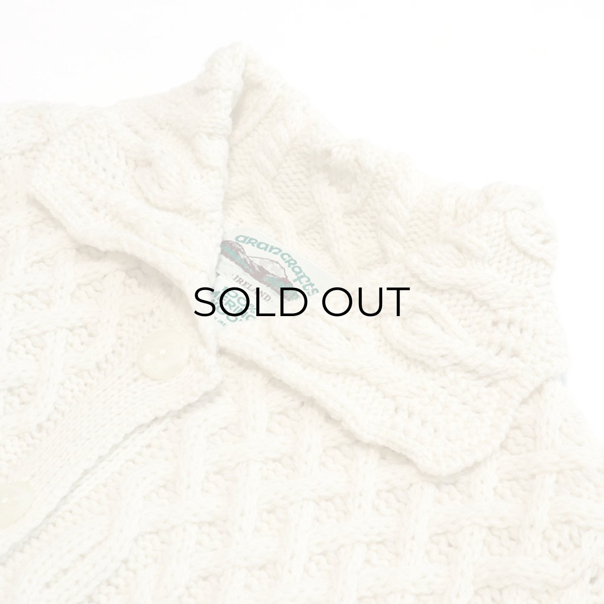 画像4: ARANCRAFTS WOOL HAND KNIT FISHERMAN'S CARDIGAN (4)