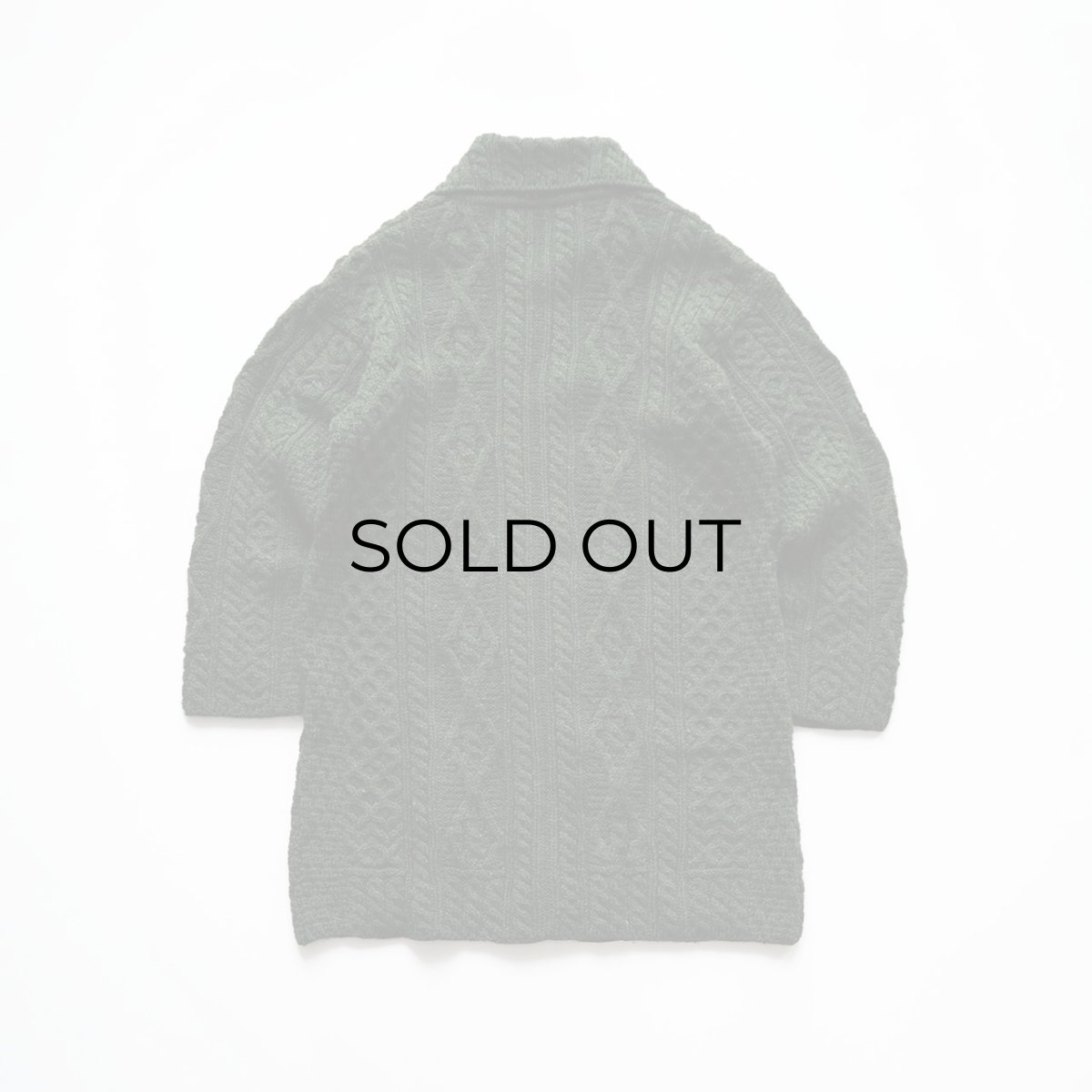 画像2: Kilronan Knitwear WOOL HAND KNIT FISHERMAN'S LONG CARDIGAN "MADE IN IRELAND" (2)