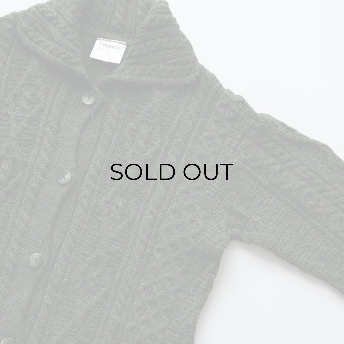 画像3: Kilronan Knitwear WOOL HAND KNIT FISHERMAN'S LONG CARDIGAN "MADE IN IRELAND" (3)