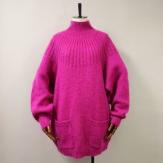 画像1: CASUAL CORNER MOHAIR ACRYLIC KNIT BOTTLE NECK LOOSE SILHOUETTE SWEATER (1)