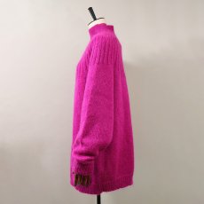 画像2: CASUAL CORNER MOHAIR ACRYLIC KNIT BOTTLE NECK LOOSE SILHOUETTE SWEATER (2)