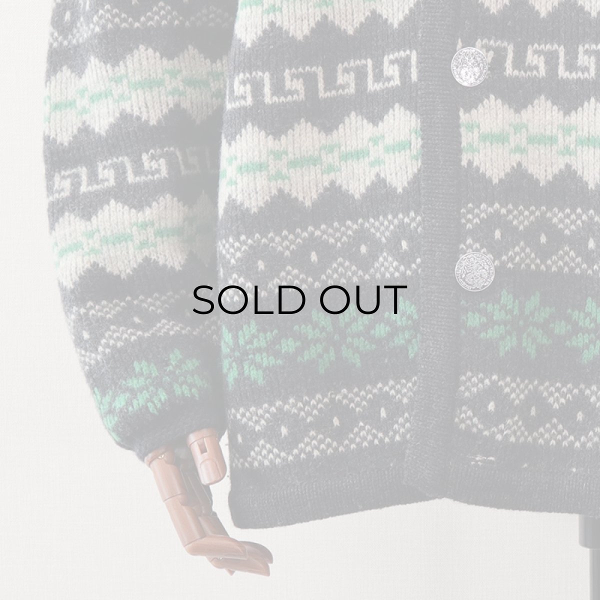 画像6: OLD UNKNOWN BRAND WOOL KNIT NORDIC CARDIGAN (6)