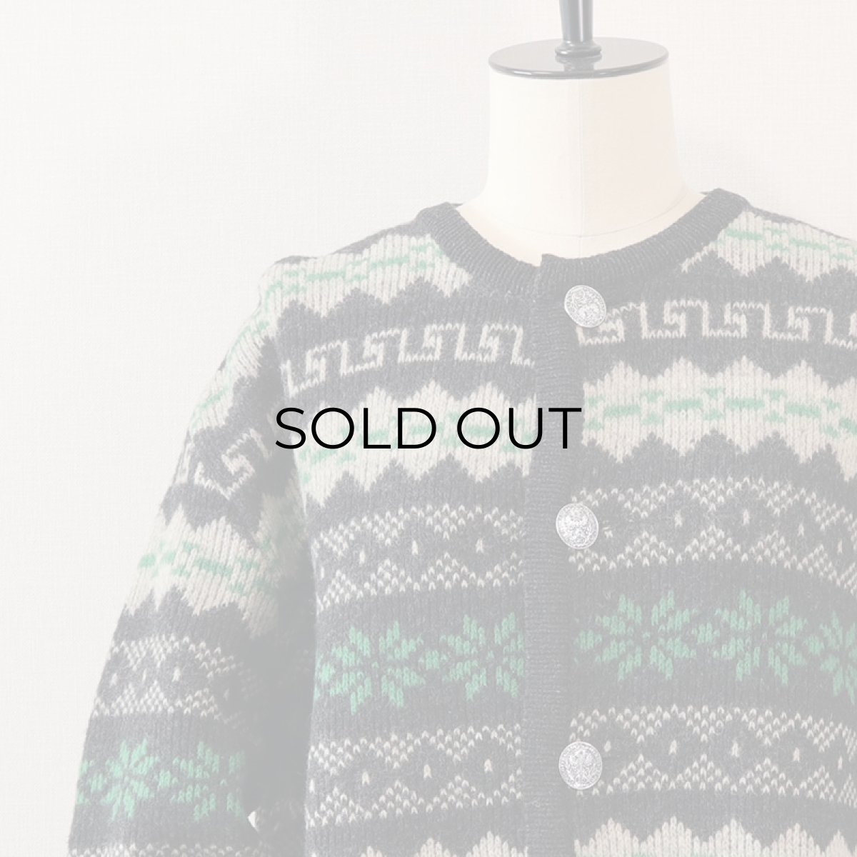 画像5: OLD UNKNOWN BRAND WOOL KNIT NORDIC CARDIGAN (5)