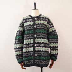 画像2: OLD UNKNOWN BRAND WOOL KNIT NORDIC CARDIGAN (2)