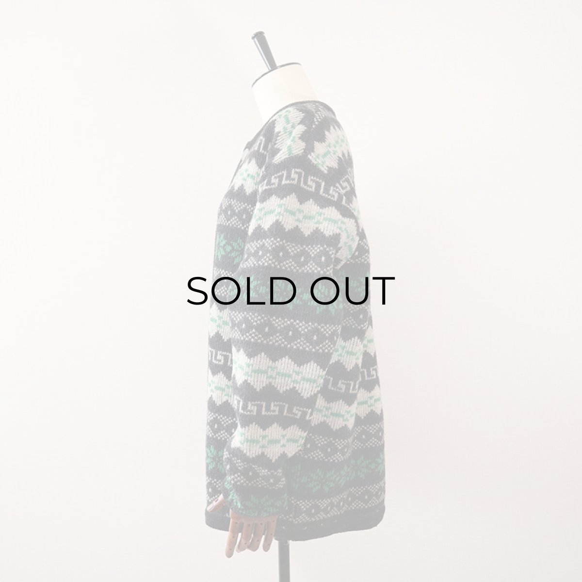 画像3: OLD UNKNOWN BRAND WOOL KNIT NORDIC CARDIGAN (3)