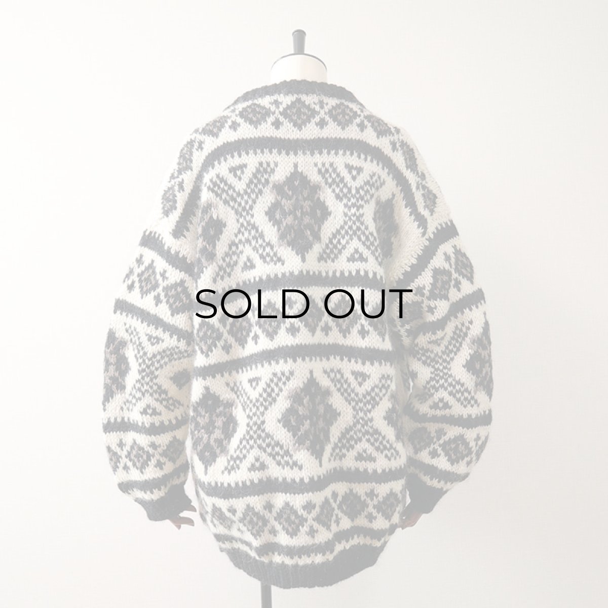 画像3: OLD Nomadic Traders WOOL HAND KNIT CARDIGAN "HAND MADE IN NEPAL" (3)