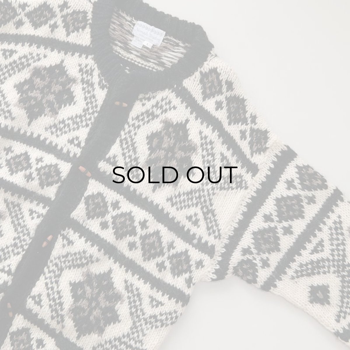 画像6: OLD Nomadic Traders WOOL HAND KNIT CARDIGAN "HAND MADE IN NEPAL" (6)