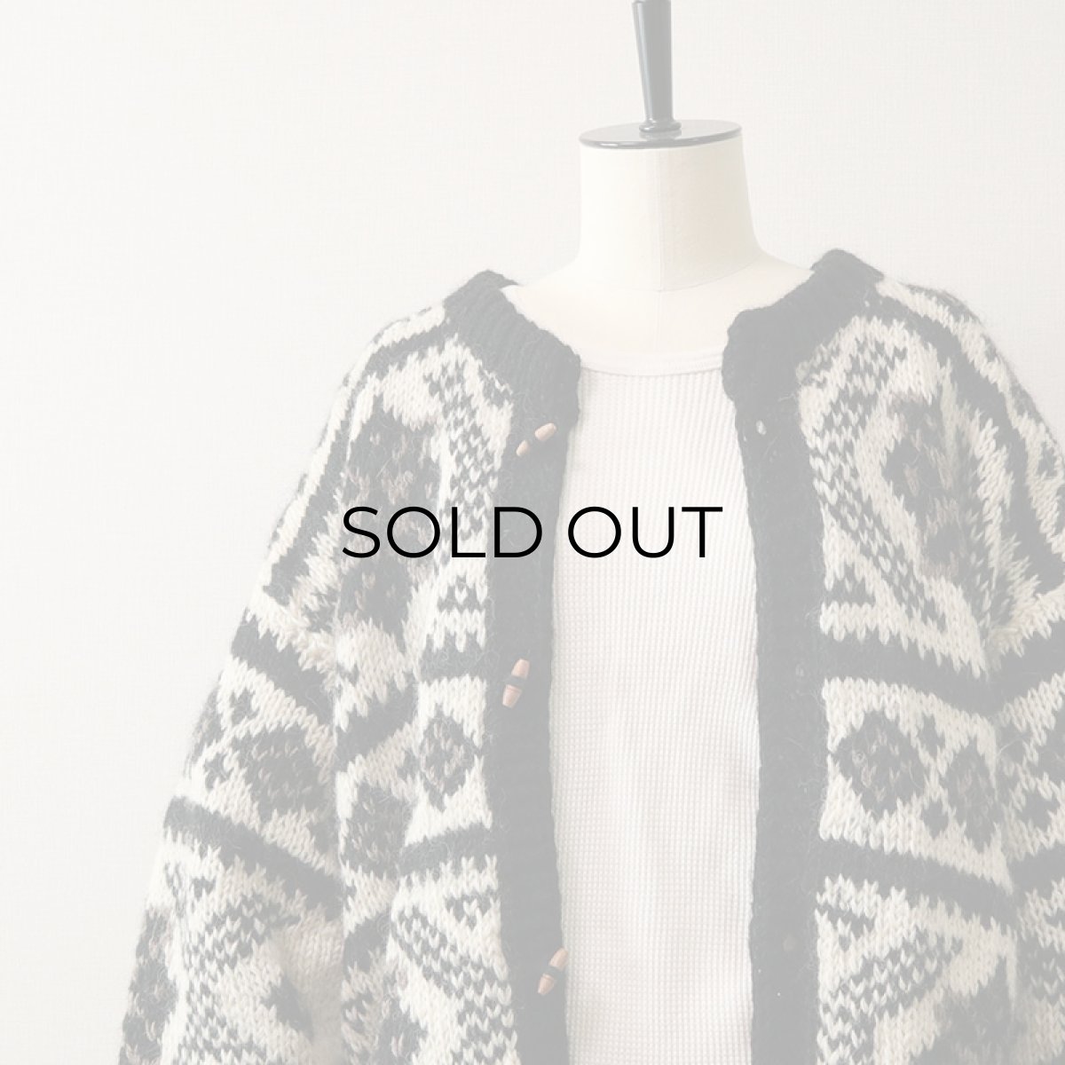 画像4: OLD Nomadic Traders WOOL HAND KNIT CARDIGAN "HAND MADE IN NEPAL" (4)