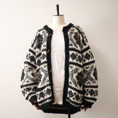 画像1: OLD Nomadic Traders WOOL HAND KNIT CARDIGAN "HAND MADE IN NEPAL" (1)