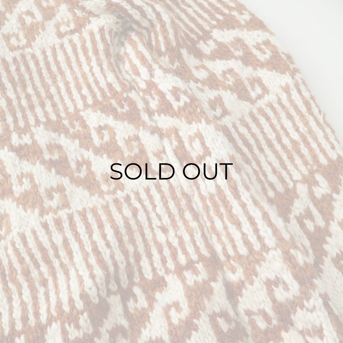 画像9: OLD UNKNOWN BRAND WOOL HAND KNIT SHAWL COLLAR CARDIGAN (9)