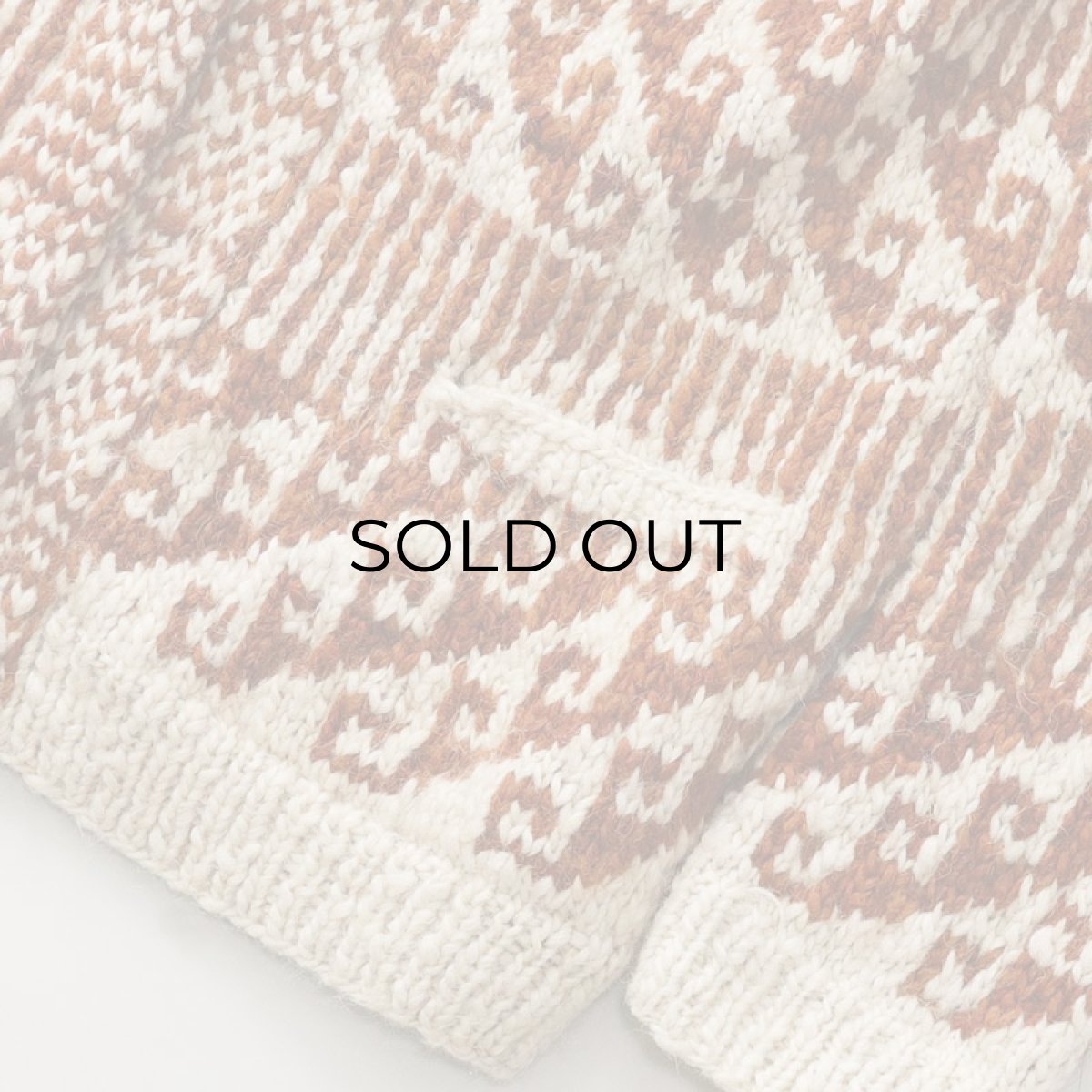 画像8: OLD UNKNOWN BRAND WOOL HAND KNIT SHAWL COLLAR CARDIGAN (8)